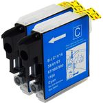 Brother LC985C ensemble de 2 cartouches d'encre compatibles cyan (Paradise Cartouche)