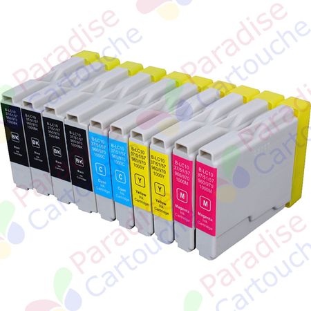 Brother LC970 ensemble de 10 cartouches d'encre compatibles (Paradise Cartouche)