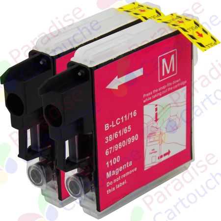 Brother LC985M ensemble de 2 cartouches d'encre compatibles magenta (Paradise Cartouche)