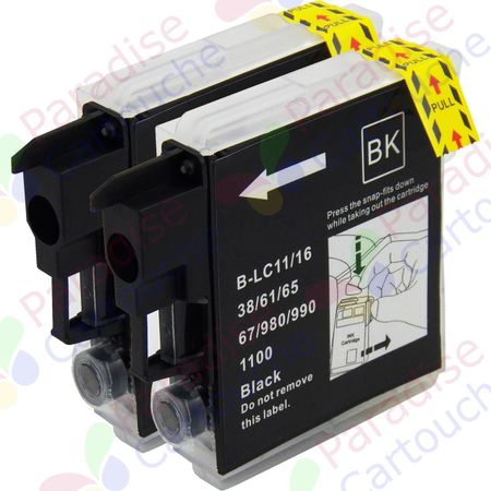 Brother LC985BK ensemble de 2 cartouches d'encre compatibles noir (Paradise Cartouche)