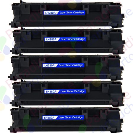HP 80A (CF280A) ensemble de 5 toner compatibles noir (Paradise Cartouche)